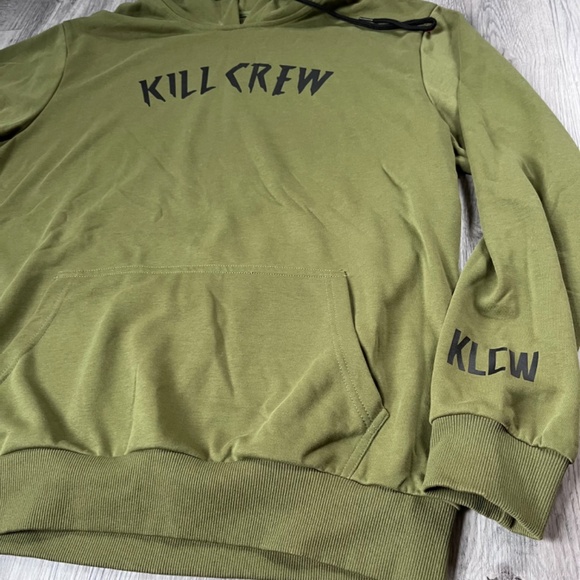 Kill Crew Fighters Club Hoodie Hooded Sweatshirt Men’s Sz large Green Active - Picture 2 of 9